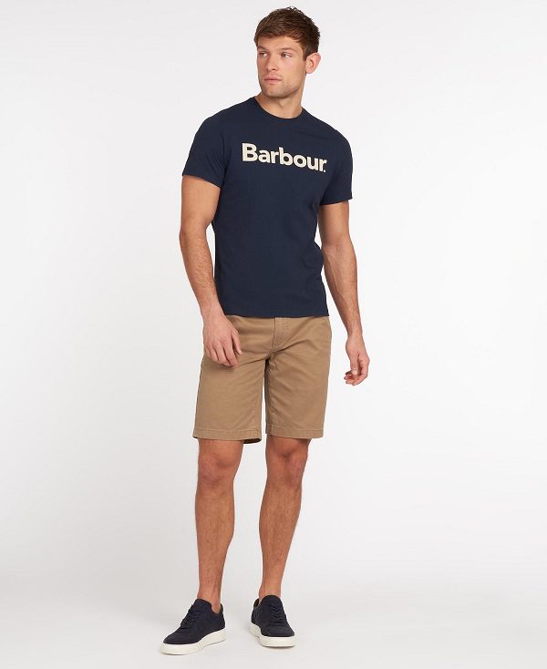 Barbour Logo T-shirt Mørkeblå | BABO88285