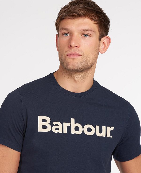 Barbour Logo T-shirt Mørkeblå | BABO88285