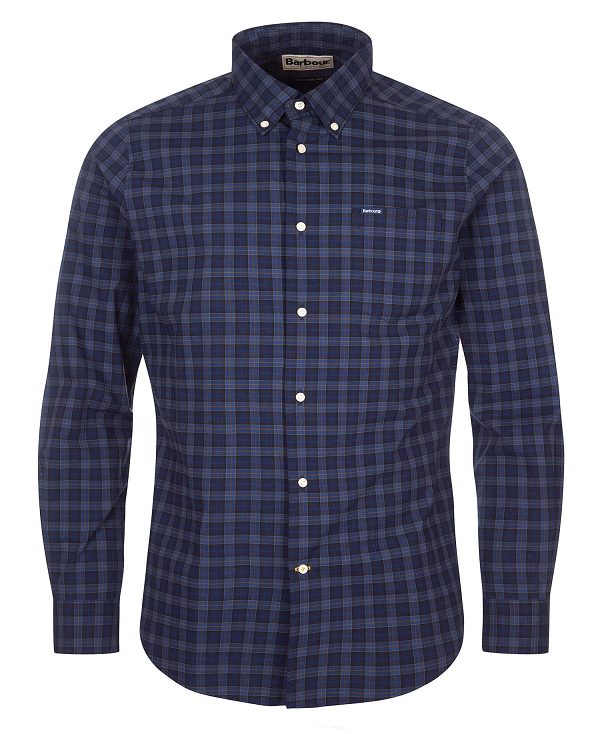 Barbour Lomond Tailored Fit Shirt Mørkeblå | BABO87856