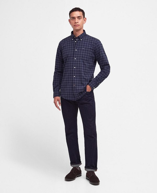 Barbour Lomond Tailored Fit Shirt Mørkeblå | BABO87856