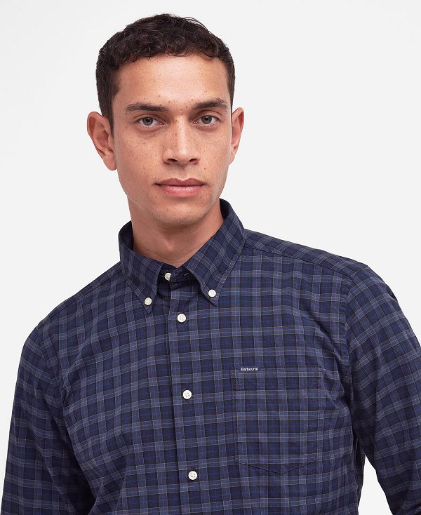 Barbour Lomond Tailored Fit Shirt Mørkeblå | BABO87856