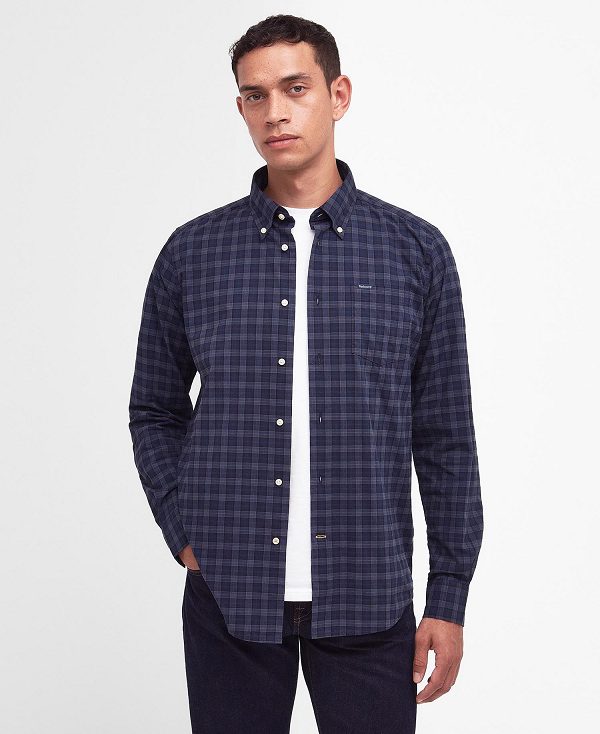 Barbour Lomond Tailored Fit Shirt Mørkeblå | BABO87856