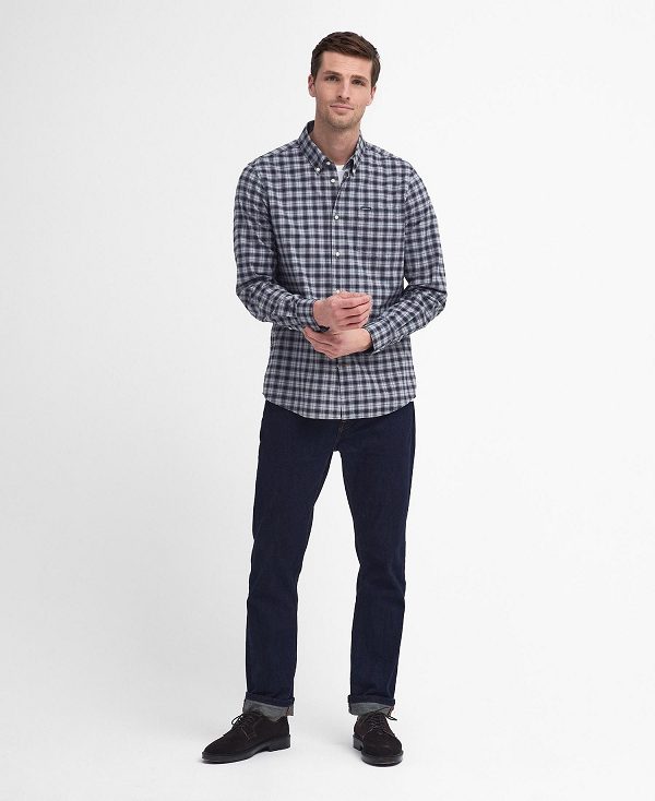 Barbour Lomond Tailored Long-sleeved Shirt Blå | BABO87854