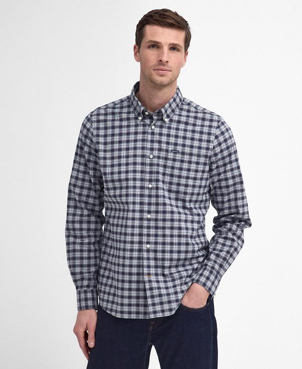 Barbour Lomond Tailored Long-sleeved Shirt Blå | BABO87854