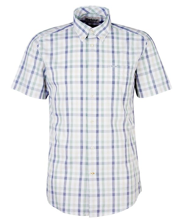 Barbour Longstone Tailored Short-sleeved Shirt Hvide | BABO87613