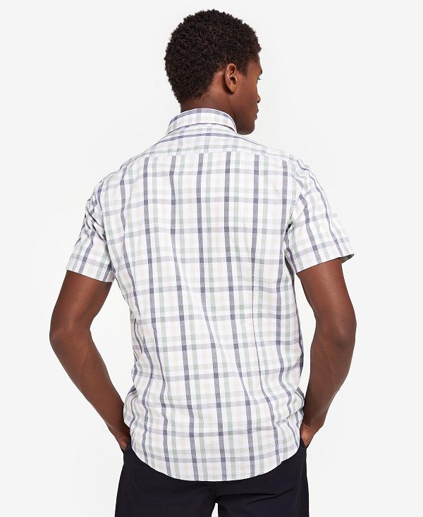 Barbour Longstone Tailored Short-sleeved Shirt Hvide | BABO87613