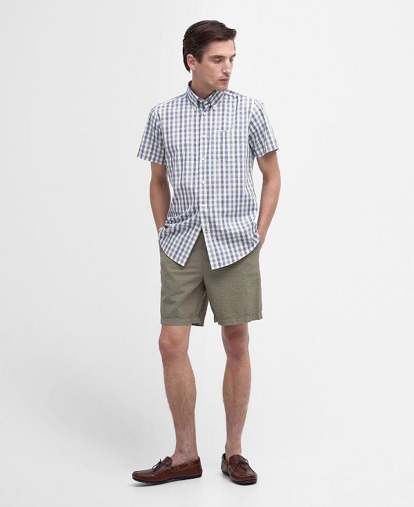 Barbour Longstone Tailored Short-sleeved Shirt Olivengrøn | BABO87739