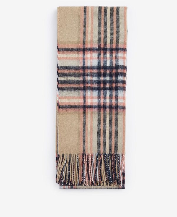 Barbour Lonnen Check Wrap Scarf Hvide | BABO90119