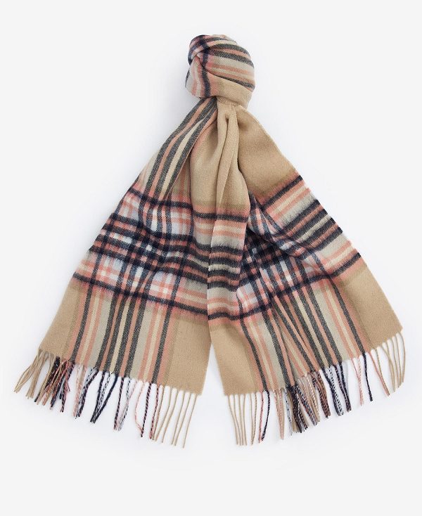 Barbour Lonnen Check Wrap Scarf Hvide | BABO90119