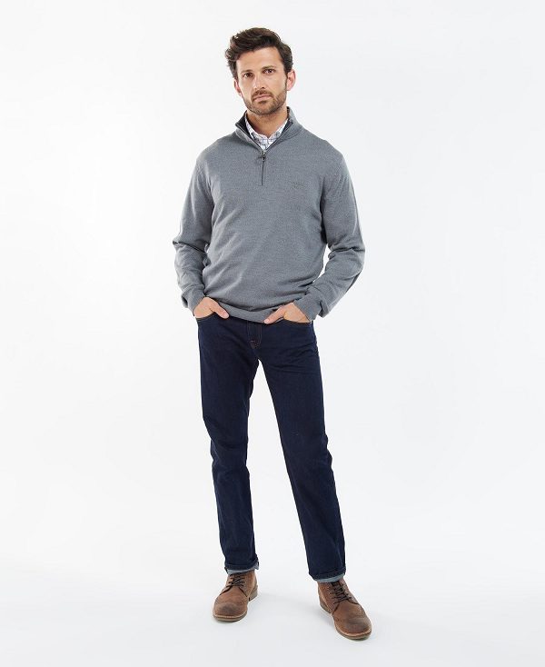 Barbour Loyton Merino Half Zip Sweatshirt Grå | BABO88526