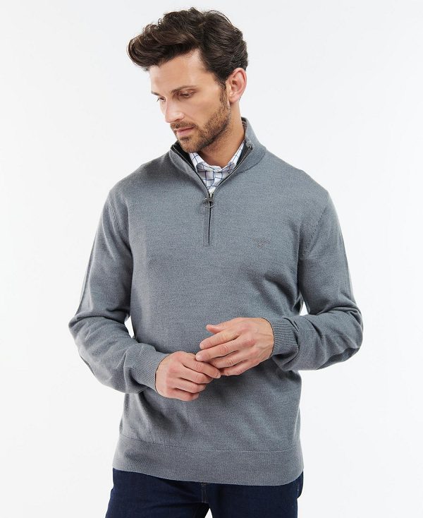 Barbour Loyton Merino Half Zip Sweatshirt Grå | BABO88526