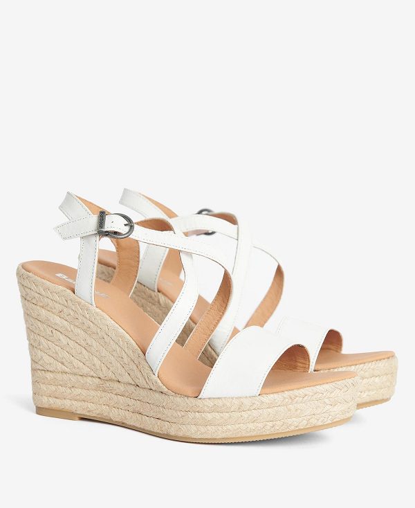 Barbour Lucia Espadrille Wedges Hvide | BABO89890