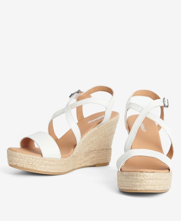 Barbour Lucia Espadrille Wedges Hvide | BABO89890