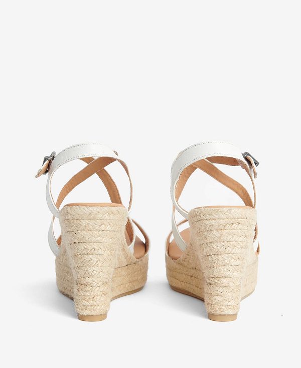 Barbour Lucia Espadrille Wedges Hvide | BABO89890