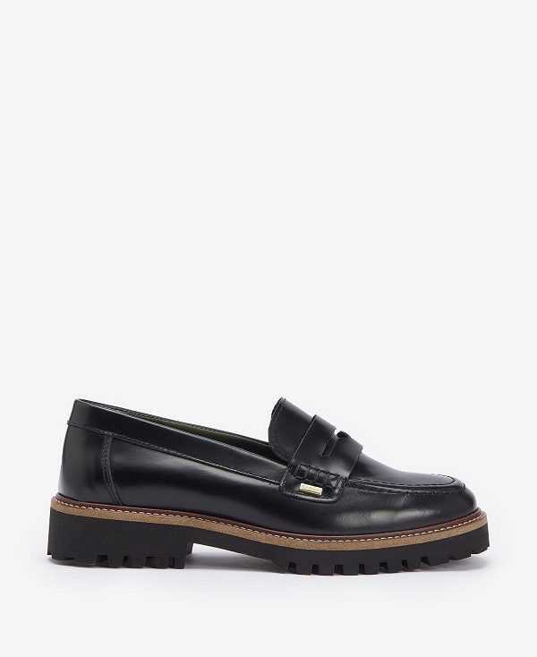 Barbour Ludlow Penny Loafers Sort | BABO89909