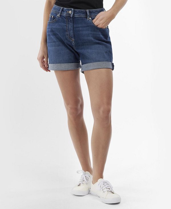 Barbour Maddison Denim Shorts Dyb Blå | BABO89829