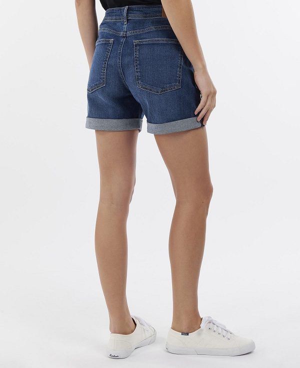 Barbour Maddison Denim Shorts Dyb Blå | BABO89829