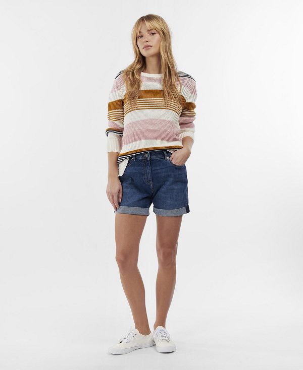 Barbour Maddison Denim Shorts Dyb Blå | BABO89829