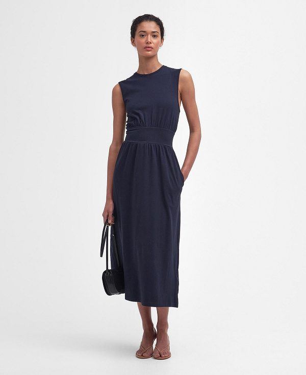 Barbour Maisie Sleeveless Midi Dress Mørkeblå | BABO89619