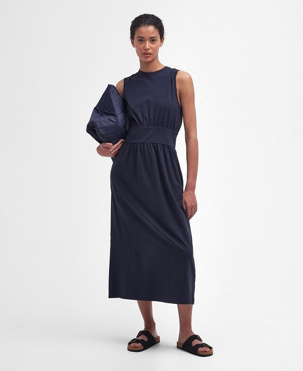 Barbour Maisie Sleeveless Midi Dress Mørkeblå | BABO89619