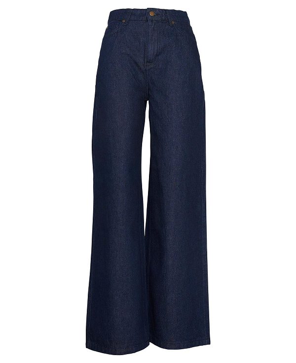 Barbour Maisie Wide-leg Jeans Mørkeindigo Lyseblå | BABO89850