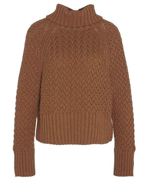 Barbour Malton Roll Neck Jumper Guld | BABO89752