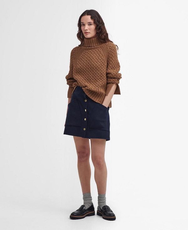 Barbour Malton Roll Neck Jumper Guld | BABO89752