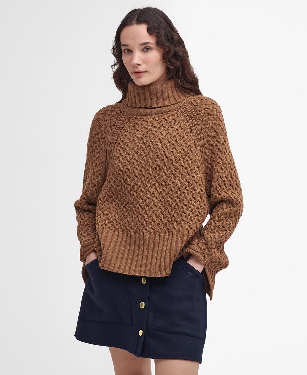 Barbour Malton Roll Neck Jumper Guld | BABO89752