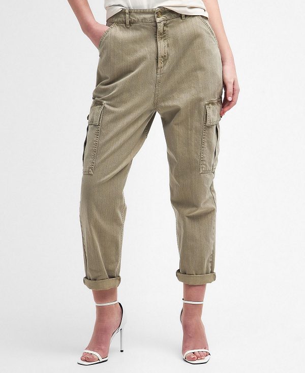 Barbour Maria Tapered Cargo Jeans Khaki | BABO89840