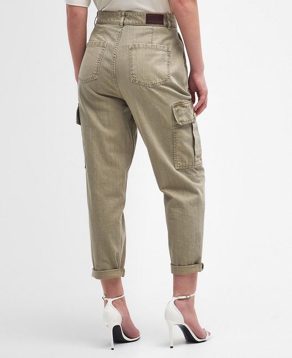 Barbour Maria Tapered Cargo Jeans Khaki | BABO89840