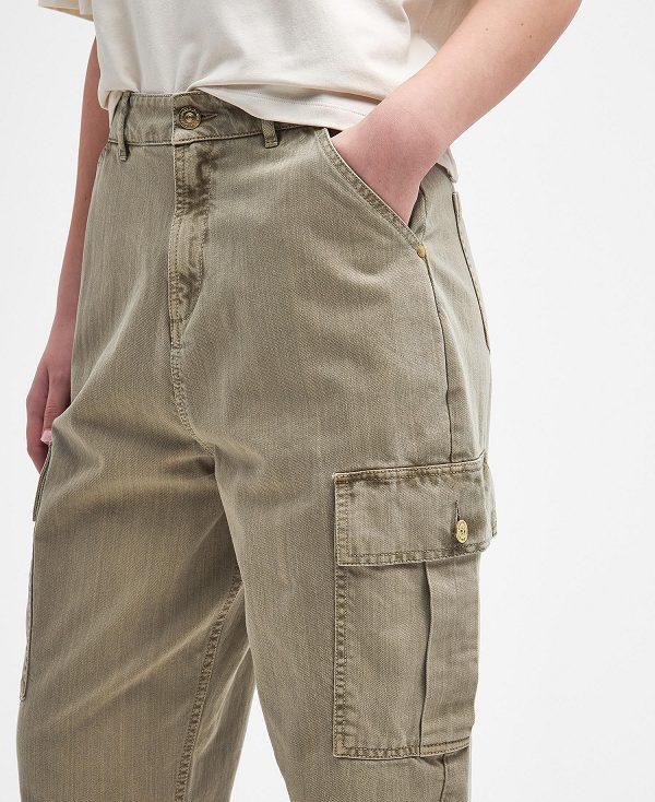 Barbour Maria Tapered Cargo Jeans Khaki | BABO89840