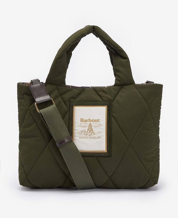 Barbour Mariah Quilted Mini Tote Bag Olivengrøn | BABO89987