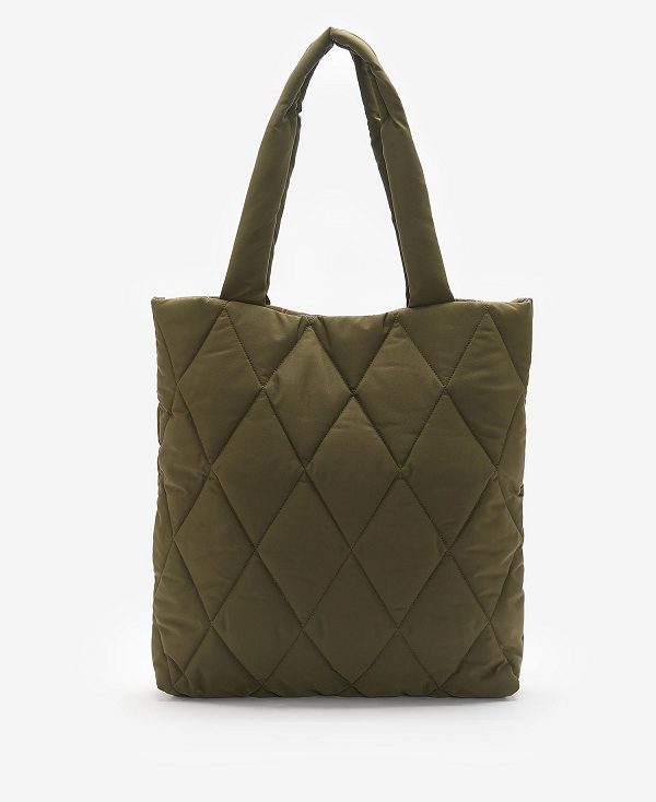 Barbour Mariah Quilted Tote Bag Olivengrøn | BABO89977