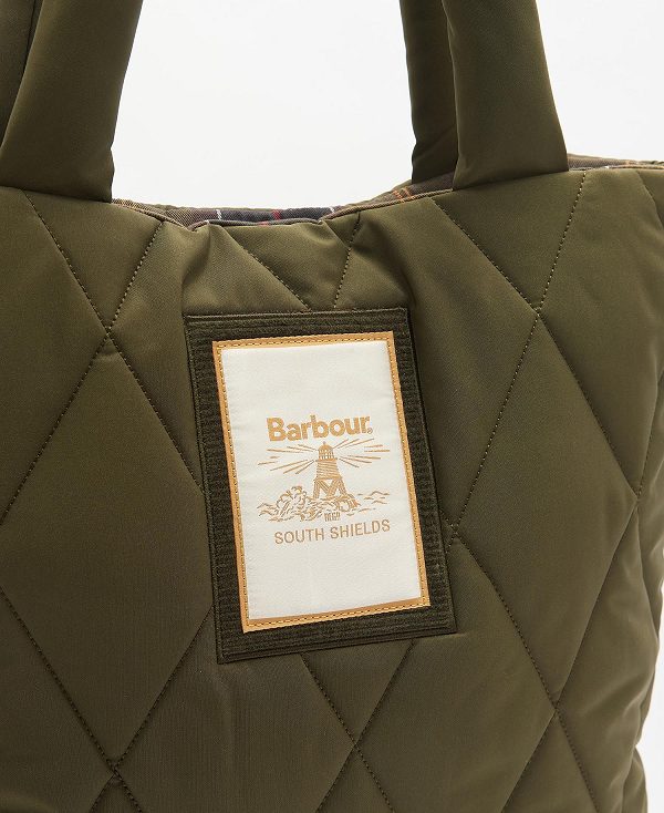 Barbour Mariah Quilted Tote Bag Olivengrøn | BABO89977