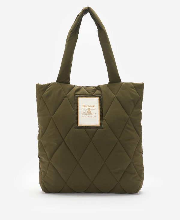 Barbour Mariah Quilted Tote Bag Olivengrøn | BABO89977