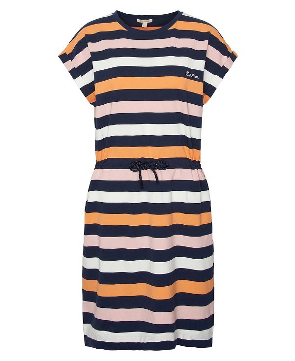 Barbour Marloes Striped T-shirt Dress Flerfarvede | BABO89594