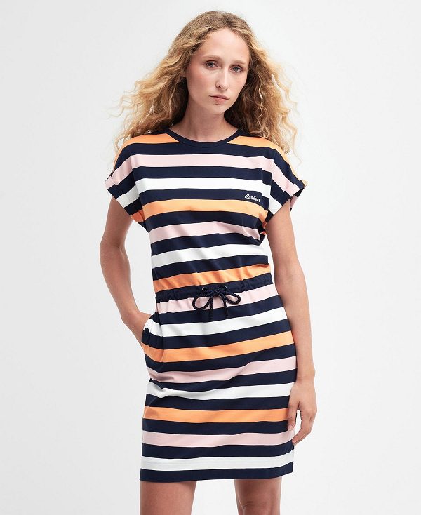 Barbour Marloes Striped T-shirt Dress Flerfarvede | BABO89594