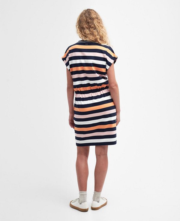 Barbour Marloes Striped T-shirt Dress Flerfarvede | BABO89594