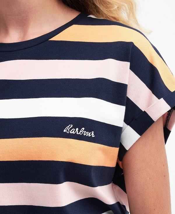 Barbour Marloes Striped T-shirt Dress Flerfarvede | BABO89594