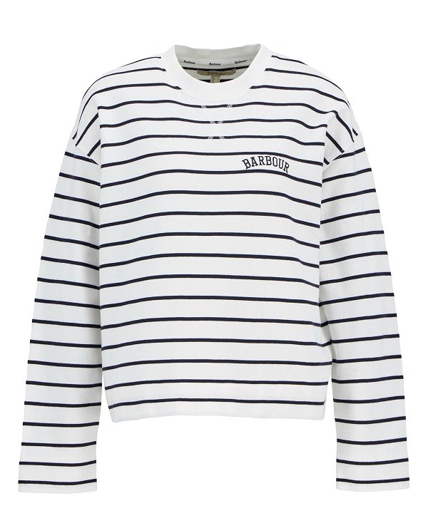 Barbour Marnie Striped Sweatshirt Mørkeblå | BABO89804