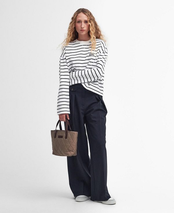 Barbour Marnie Striped Sweatshirt Mørkeblå | BABO89804