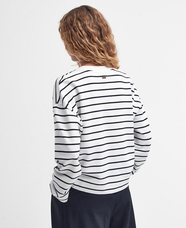 Barbour Marnie Striped Sweatshirt Mørkeblå | BABO89804