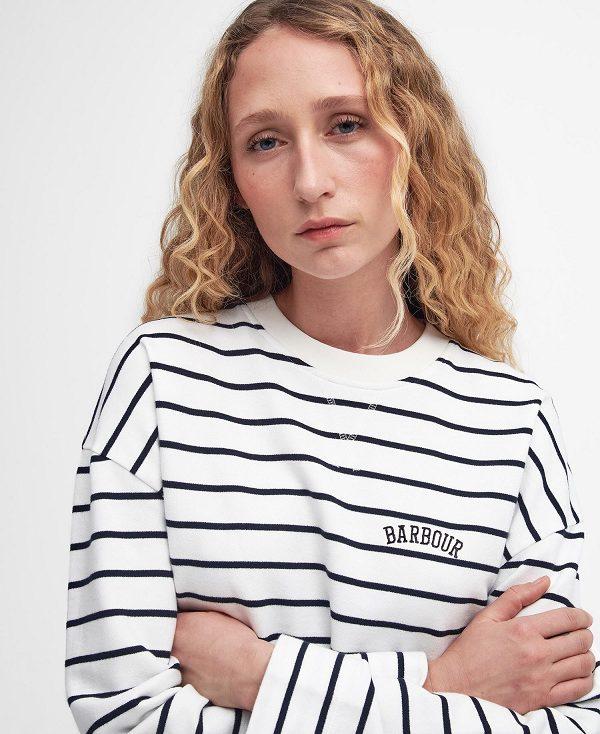 Barbour Marnie Striped Sweatshirt Mørkeblå | BABO89804