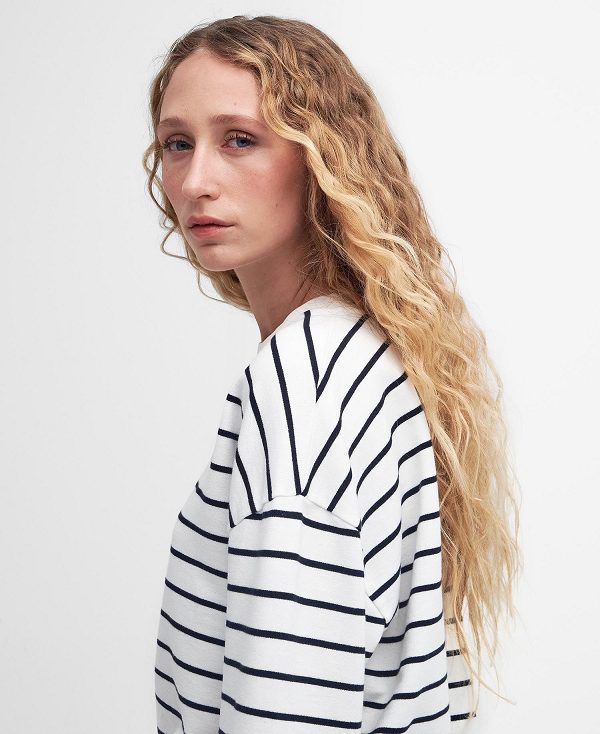 Barbour Marnie Striped Sweatshirt Mørkeblå | BABO89804