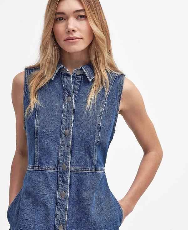 Barbour Molly Denim Mini Dress Blå | BABO89621