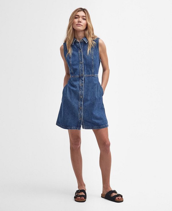 Barbour Molly Denim Mini Dress Blå | BABO89621