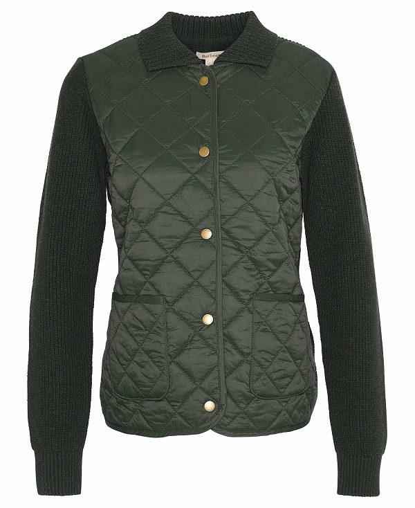 Barbour Moors Quilted Cardigan Olivengrøn | BABO89718