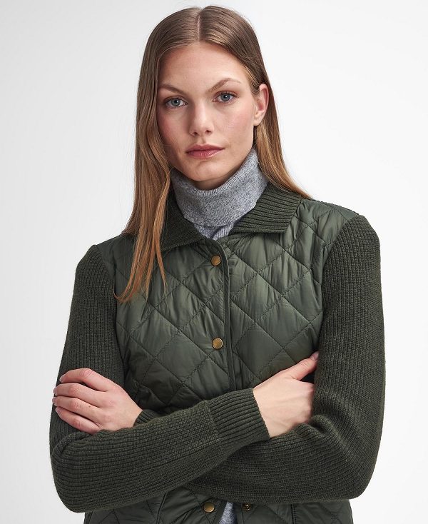 Barbour Moors Quilted Cardigan Olivengrøn | BABO89718