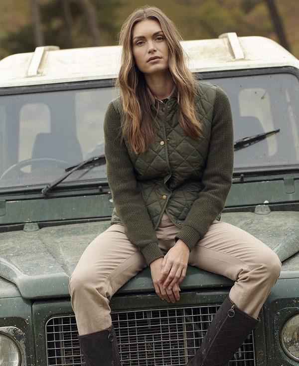 Barbour Moors Quilted Cardigan Olivengrøn | BABO89718