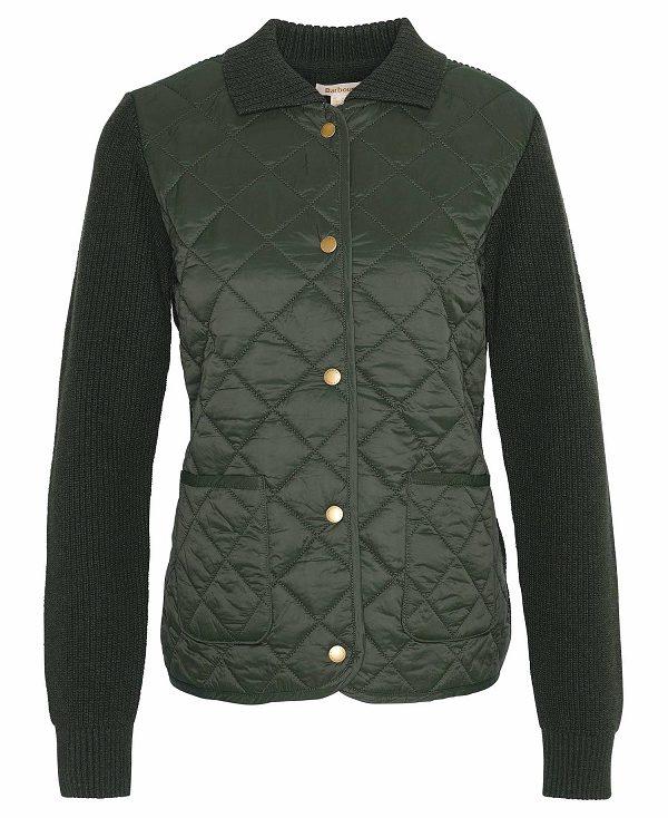 Barbour Moors Quilted Cardigan Olivengrøn | BABO89777